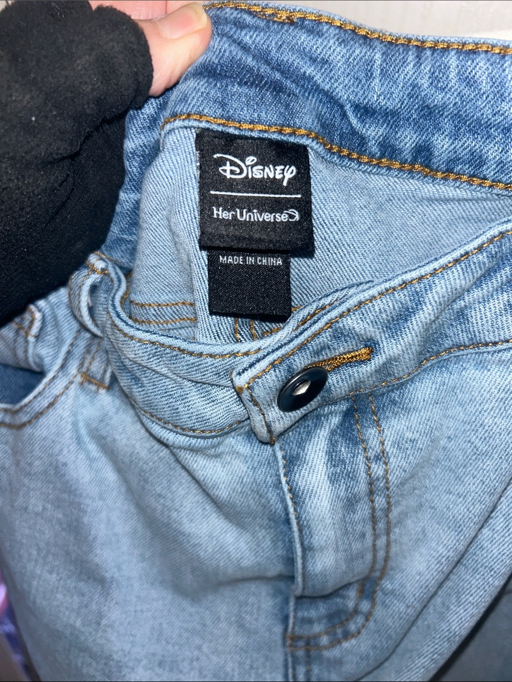 HP🎊🎊Her Universe Light Blue Denim Jeans with Mickey Graphics - Picture 9 of 10